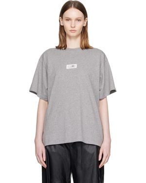MM6 by Maison Margiela Label Cotton Jersey T-Shirt - Grey