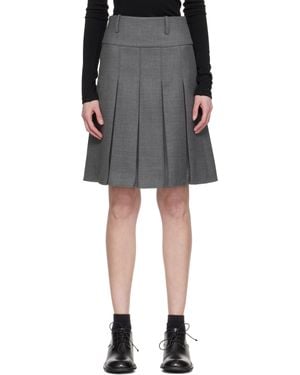 Fax Copy Express Pleated Midi Skirt - Black
