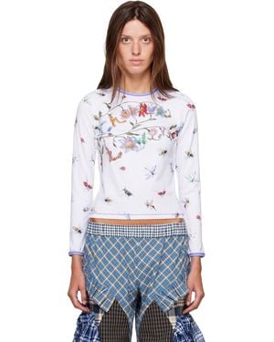 Chopova Lowena Floral Buggy Fitted Jersey T-Shirt - White