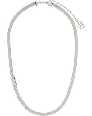 Burberry Engraved Check Necklace​ - White