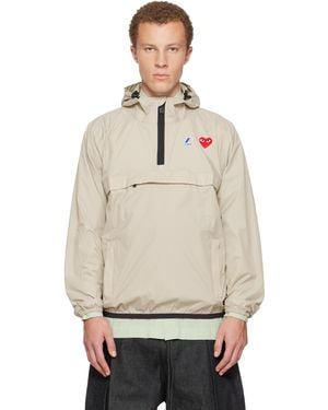 COMME DES GARÇONS PLAY ベージュ K-Wayエディション ハーフジップ ジャケット - ナチュラル
