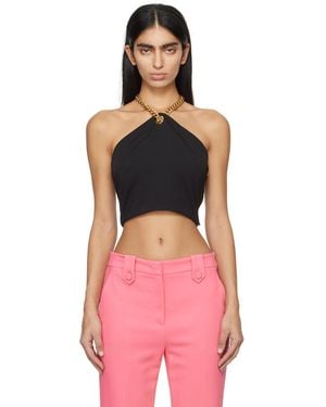 Moschino Black Chain & Heart Tank Top - Pink