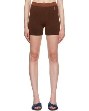 Jacquemus Brown Le Raphia 'le Pralu' Shorts - Black