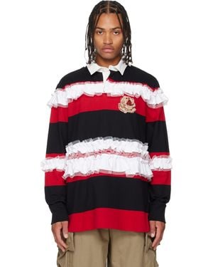 Simone Rocha Polo De Rugby Rouge Et Noir À Volants
