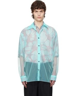 Dries Van Noten ブルー オーガンザ シャツ