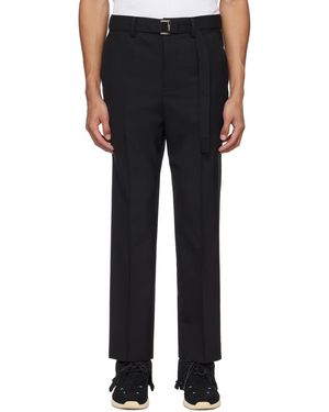 Sacai Suiting Bonding トラウザーズ - ブラック