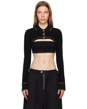 Dion Lee Shrunken Snap Polo - Black