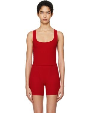 Skims Cotton Rib Tank Top - Red