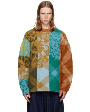 Dries Van Noten Patchwork Wool Jumper - Blue