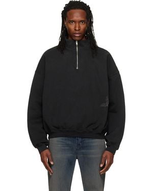 ALEXANDER DIGENOVA Stencil Logo Quarter Zip Jumper - Black