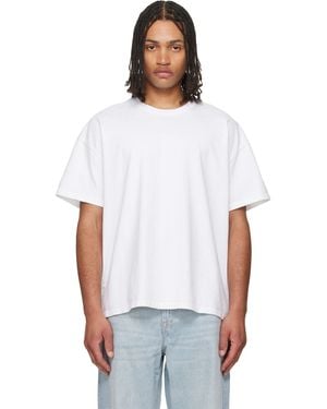 Les Tien Lightweight Binded Neck Oversized T-Shirt - White