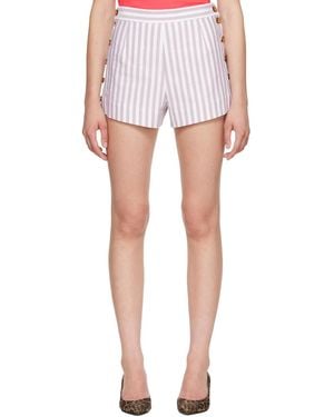 Vivienne Westwood Burgundy Elle Button Shorts - White