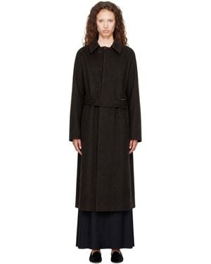 Ssstein Wool Raglan Sleeve Balmacaan Coat - Black