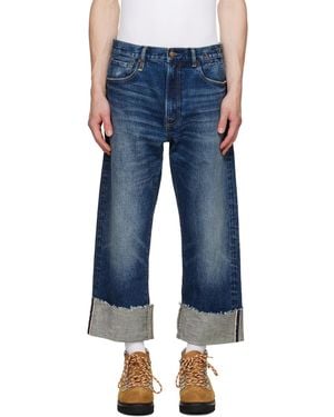 R13 Cuffed X-Boyfriend Jeans - Blue