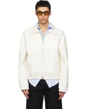 Courreges Off- Vinyl Zipped Bomber Jacket - White