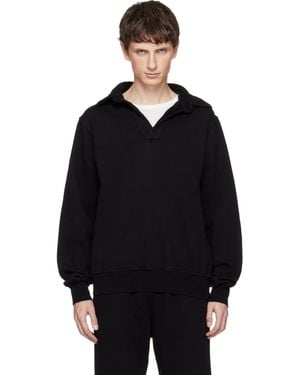 Les Tien Heavyweight Moto Back Polo - Black