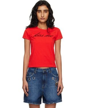 Marc Jacobs 'Kiss Me' Shrunken T-Shirt - Red