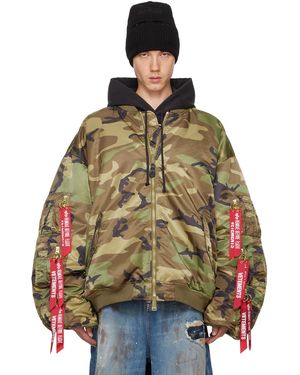 Vetements Khaki Alpha Industries Edition Cargo Reversible Bomber Jacket - Multicolour