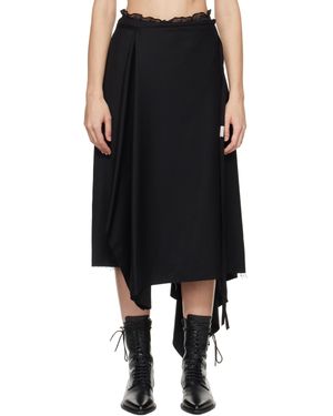 Ann Demeulemeester Ylva ラップ ミディアムスカート - ブラック