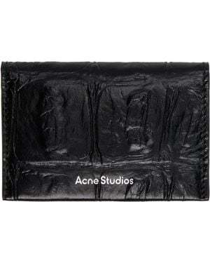 Acne Studios Folded Leather Card Holder - Black