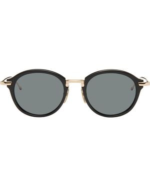 Thom Browne Acetate & Titanium Round Sunglasses - Black