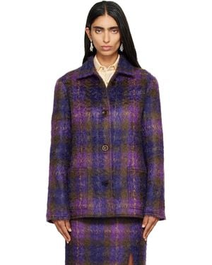RESCHA Ssense Exclusive Checked Jacket - Purple