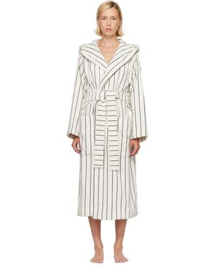Tekla Off- & Terry Hooded Bathrobe - White