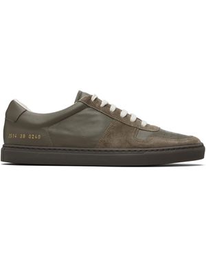 Common Projects Khaki Bball Slim Gum Sole Trainers - Black
