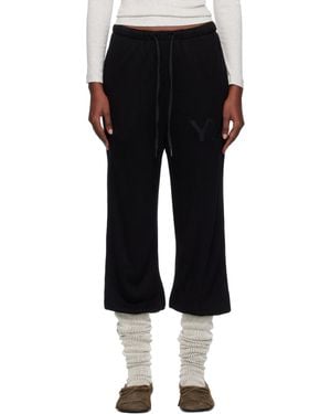 OPEN YY Layered Knee Socks Lounge Pants - Black