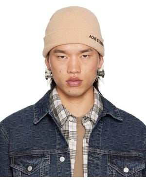 Acne Studios Embroidered-Logo Beanie - Blue