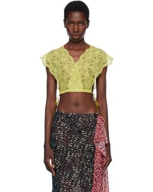 Dries Van Noten Lace Crop Top - Black