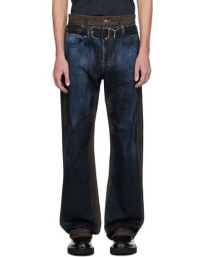 Y. Project 'Yp' Trompe L'Oeil Jeans - Blue