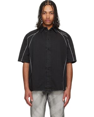 Off-White c/o Virgil Abloh Garment-Dyed Sporty Bowling Shirt - Black
