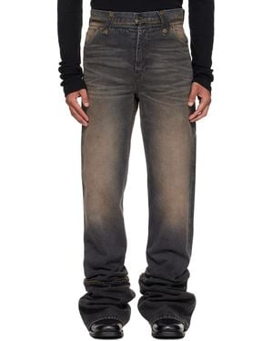 Egonlab Jean Ajusté Noir Et Brun