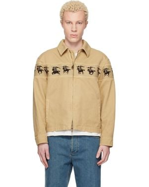 Burberry Galloping Knight Cotton Canvas Jacket - Orange