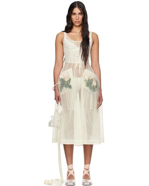 Simone Rocha Ssense Exclusive Off- Sheer Maxi Dress - Black