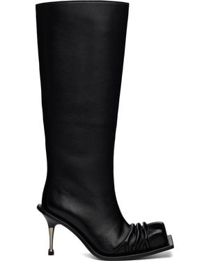FIDAN NOVRUZOVA Stiletto Heel Classic Square Toe Boots - Black