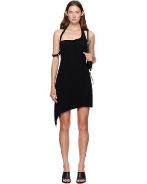 Courreges Undressed Rib Knit Minidress - Black