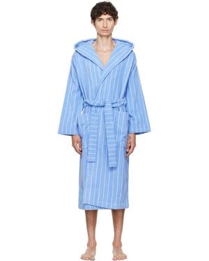 Tekla Terry Hooded Bathrobe - Blue
