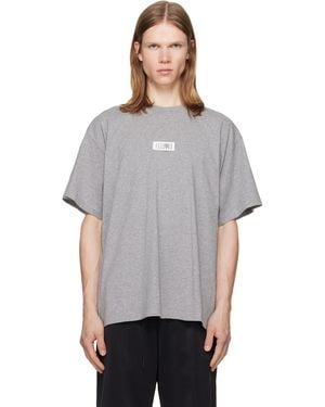 MM6 by Maison Margiela Numeric Cotton T-Shirt - Grey