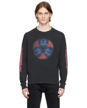 RE/DONE Black Cosmic Rose Long Sleeve T-shirt