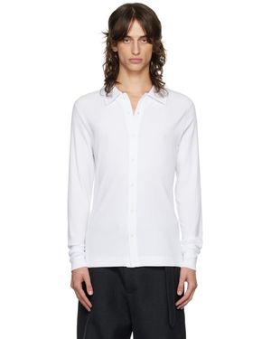 Dries Van Noten ホワイト リブ シャツ
