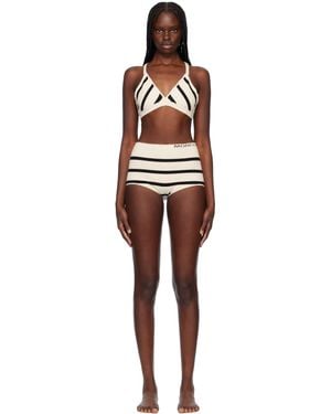 Moncler Bikini Blanc Cassé Et Noir En Tricot