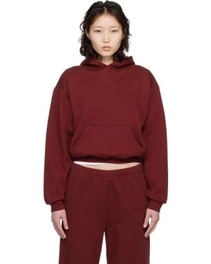 Skims Burgundy Cotton Fleece Classic Hoodie - Red