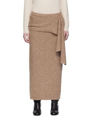 UMARMUNG Taupe Baby Alpaca Maxi Scarf & Skirt - Natural