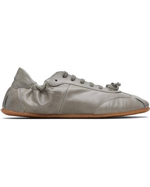 Abra Baskets De Style Ballerine Grises En Cuir - Noir