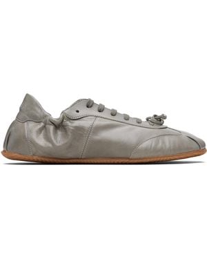Abra Leather Ballerina Trainers - Black