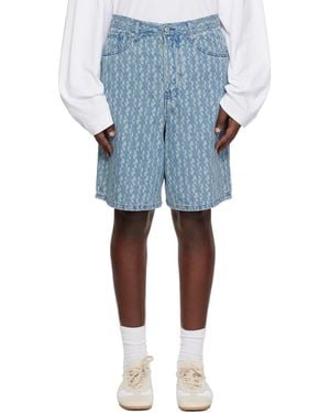 Dries Van Noten Faded Denim Shorts - Blue