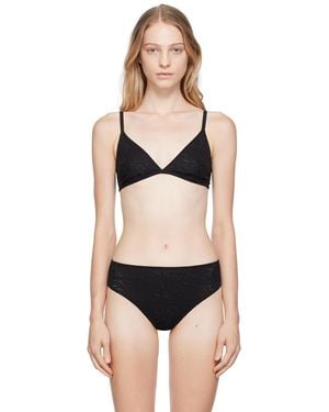 Versace Black Semi-sheer Bra