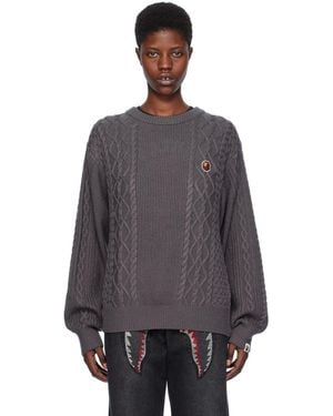 A Bathing Ape Ape Head One Point Jumper - Black